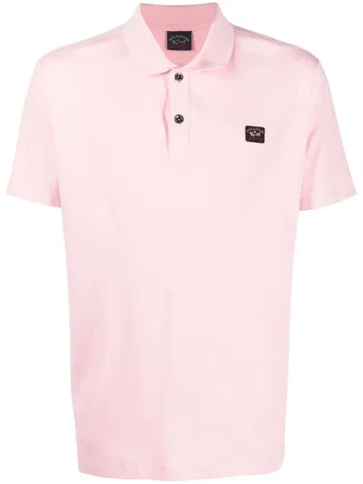 Paul & Shark Chest Logo-patch Detail Polo Shirt In Pink