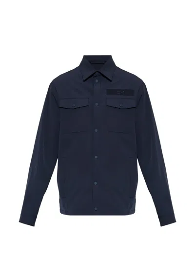 Paul & Shark Chest Pockets Appliqué Jacket In Blue