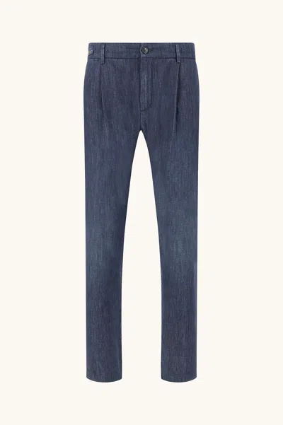 Paul & Shark Button Denim Trousers In Orange