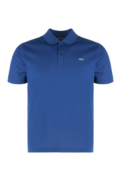 Paul & Shark Classic Cotton Piquet Polo Shirt In Blue