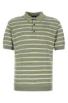 Paul & Shark Classic Striped Linen Polo With Collared Neckline In Green