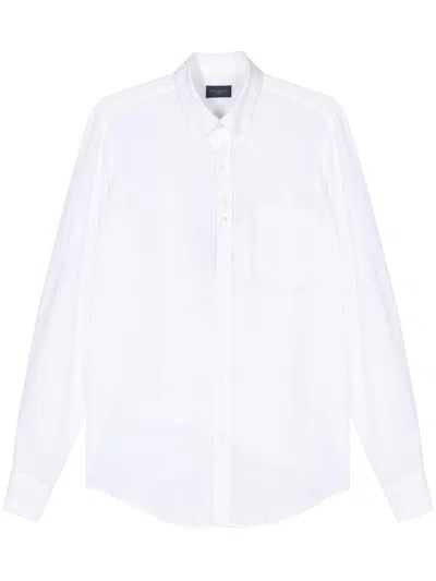 Paul & Shark Classic White Long Sleeve Linen Shirt