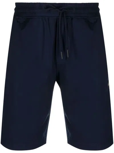 PAUL & SHARK COMFORT-FIT BLUE BERMUDA SHORTS WITH ELASTIC WAISTBAND