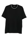 Paul & Shark Contrast-piping Short-sleeve T-shirt In Black
