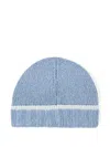 Paul & Shark Contrast-stripe Beanie Hat In Blue