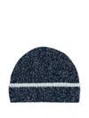 Paul & Shark Contrast-trim Beanie In Blue