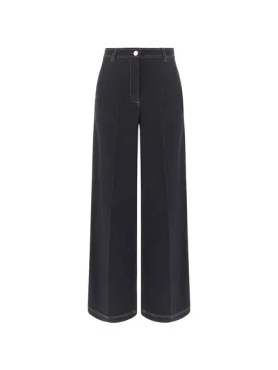 Paul & Shark Contrast-stitch Wide-leg Jeans In Black