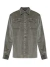 Paul & Shark Corduroy Double-pocket Shirt In Gray