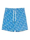 Paul & Shark Swimwear With Drawstring Waist And All-over Print In Blue