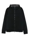 Paul & Shark Cotton And Nylon Zip-up Hoodie Clothing In Black