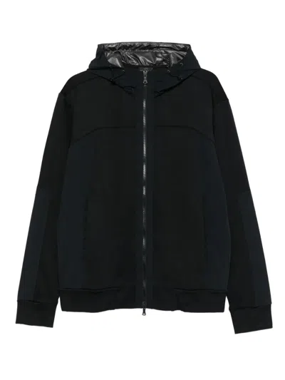 Paul & Shark Cotton And Nylon Zip-up Hoodie Clothing In Black