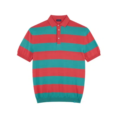 Paul & Shark Cotton And Silk Polo Shirt With Maxi Striped Pattern