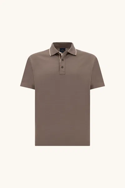 Paul & Shark Cotton Aqua Touch Polo With Striped Detail In Multi