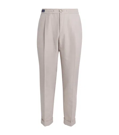 Paul & Shark Cotton-cashmere Chinos In Gray