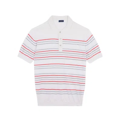 Paul & Shark Cotton Cashmere Polo Shirt With Multicolor Stripes Pattern
