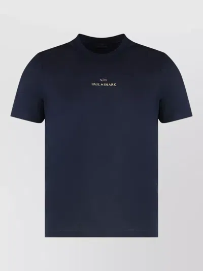 Paul & Shark Cotton Crew Neck T Shirt Short Sleeves In Blue