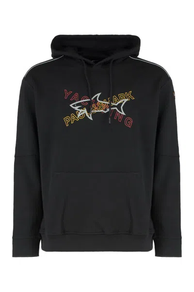 Paul & Shark Cotton Hoodie In Black