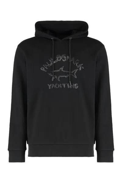 Paul & Shark Cotton Hoodie In Black