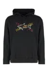 Paul & Shark Cotton Hoodie With Drawstring And Front Pocket In Black