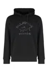 Paul & Shark Cotton Hoodie Featuring Drawstring Detail In Black