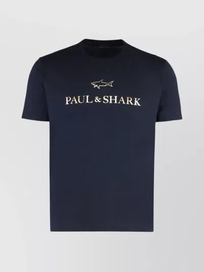 Paul & Shark Cotton Jersey T-shirt Featuring Logo Design In Blue