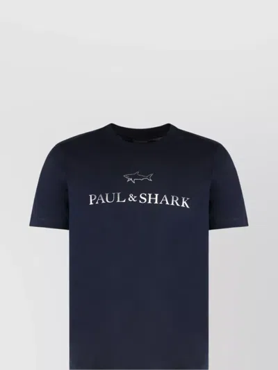 Paul & Shark Cotton Jersey T-shirt Featuring Logo Design In Blue