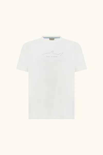 Paul & Shark Cotton Jersey T-shirt With Embroideries In White