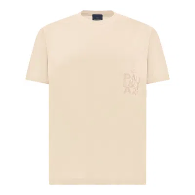 Cotton Jersey T-shirt With Embroidery In Neutral from Paul & Shark