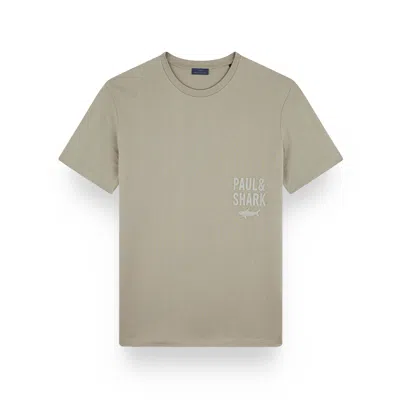 Paul & Shark Cotton Jersey T-shirt With Logo Embroidery In Gray