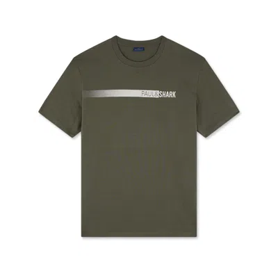 Paul & Shark Cotton Jersey T-shirt With Print In Green