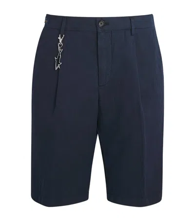 Paul & Shark Cotton-linen Bermuda Shorts In Blue