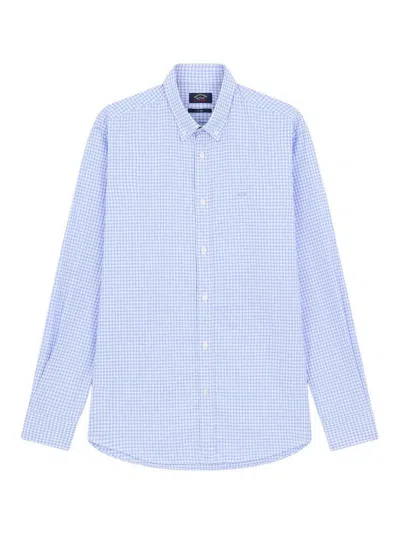 Paul & Shark Cotton Paint Shirt With Logo In White