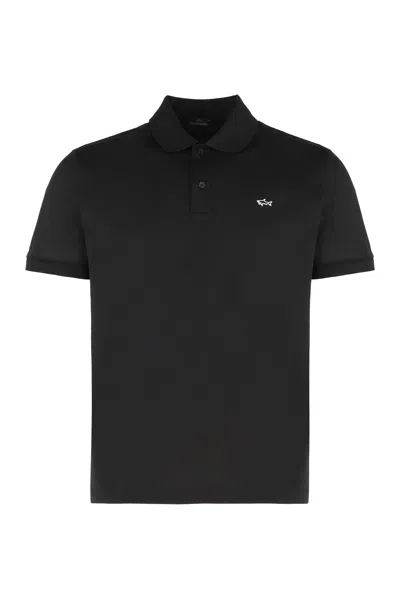 Paul & Shark Cotton Piqué Polo Shirt In Black