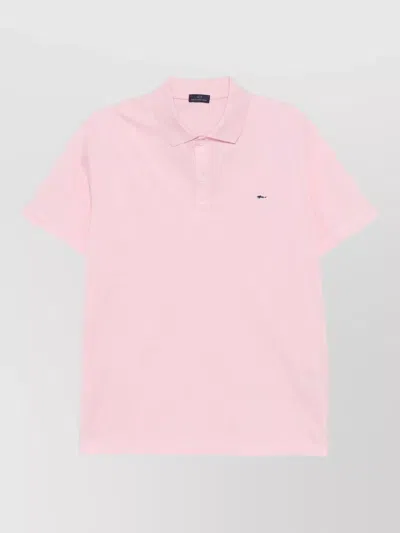 Paul & Shark Cotton Polo Shirt Logo Short Sleeves In Pink