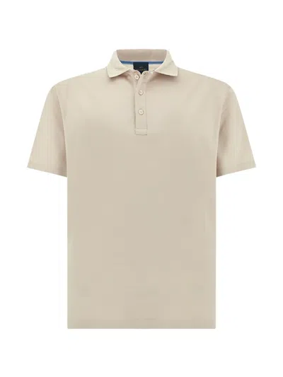 Paul & Shark Polo Shirt In Cotton Jersey With Linen Details In Neutral