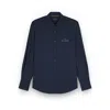 Paul & Shark Cotton Poplin Shirt With Reflective Print In Blue