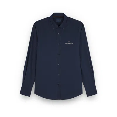 PAUL & SHARK COTTON POPLIN SHIRT WITH REFLECTIVE PRINT
