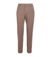 Paul & Shark Cotton-silk-blend Straight Chinos In Brown