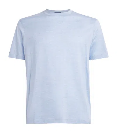 Paul & Shark Cotton-silk Stripe T-shirt In Blue