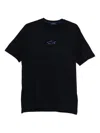 Paul & Shark Cotton Jersey T-shirt With Logo Print In Black