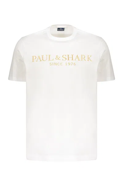 Paul & Shark Cotton T-shirt In Orange