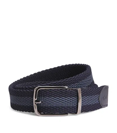 Paul & Shark Cotton Woven Reversible Belt In Blue