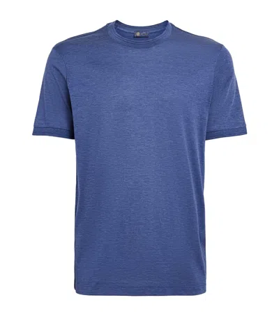 Paul & Shark Cotton-silk Melange T-shirt In Blue