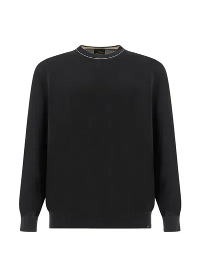 Paul & Shark Crew-neck Cotton Sweater In Multi