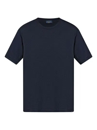 Paul & Shark Crew-neck Cotton T-shirt In Blue