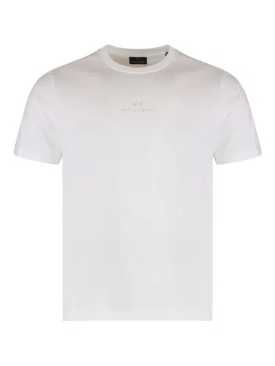 Paul & Shark Crew-neck Logo T-shirt In White