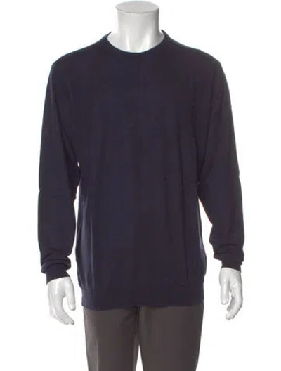 Pre-owned Paul & Shark Crew Neck Long Sleeve Pullover In Blue