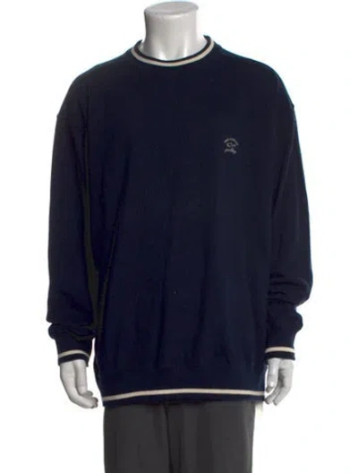 Pre-owned Paul & Shark Crew Neck Long Sleeve Pullover In Blue