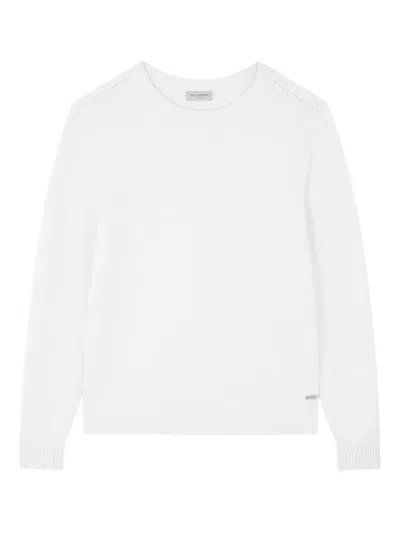 Paul & Shark Merino Extrafine Wool Crew Neck Sweater In White