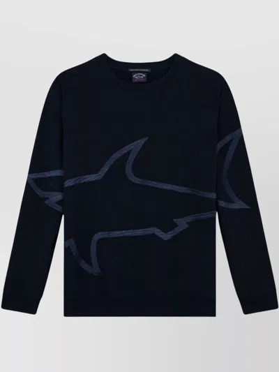 PAUL & SHARK CREW NECK SHARK GRAPHIC SWEATERS